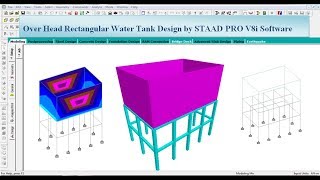 Elevated Rectangular Water Tank Design by STAAD Pro V8i Software [upl. by Annice359]