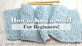 How to Knit a Scarf for Beginners  TUTORIAL [upl. by Erdda]