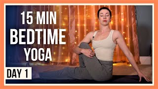 15 min Evening Yoga – Day 1 YOGA FOR FLEXIBILITY AND RELAXATION [upl. by Aeneas]