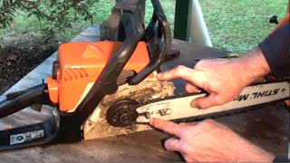 HOW TO PUT ON A CHAIN SAW CHAIN THE RIGHT WAY [upl. by Joacimah264]