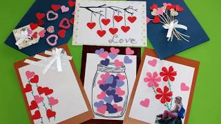 Kartki z serduszkami  kartki diy  walentynki  dzień mamy  laurki  valentines cards  cards diy [upl. by Lleznod]