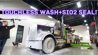 TOUCHLESS WASH  Sio2 SEAL on A FILTHY Kenworth Wrecker [upl. by Eiroc]