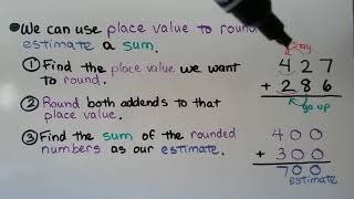 3rd Grade Math 13 Estimate Sums [upl. by Eak]