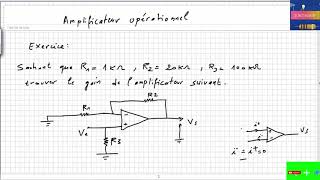 amplificateur opérationnel exercice corrigé 1 [upl. by Arutnev]