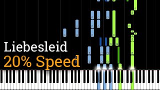 RachmaninoffKreisler  Liebesleid Slow Piano Tutorial 20 Speed [upl. by Lessard]