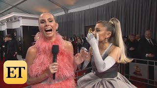 Watch Ariana Grande Accidentally Curse MULTIPLE TIMES During GRAMMYs Interview [upl. by Bourke685]