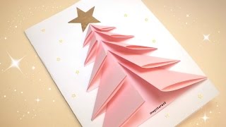 Manualidades Navidad TARJETA DE FELICITACIÓN NAVIDEÑA  Fácil y rápido [upl. by Herrle]