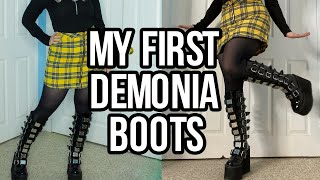 FIRST TIME TRYING DEMONIA BOOTS  Demonia Swing815 [upl. by Enaerb]