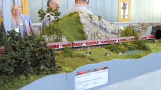 50 Meter lang KarwendelbahnStrecke in H0  MärklinInsiderModellbahnModulgruppe MIST7 IMA 2019 [upl. by Ramyaj]