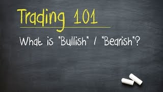 Trading 101 What is quotBullishquot  quotBearishquot [upl. by Marelya]