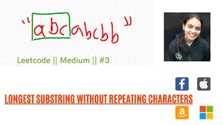 Leetcode 3 Longest Substring Without Repeating Characters [upl. by Eirena]