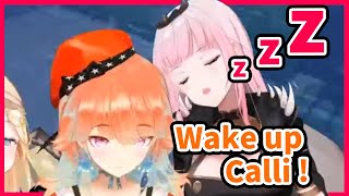 Calli fell asleep during a Collab stream【 Mori Calliope  HololiveEN 】 [upl. by Abbotsun]