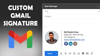 Easy steps to create Gmail signature with icons and image  Gmail signature template download [upl. by Messere]