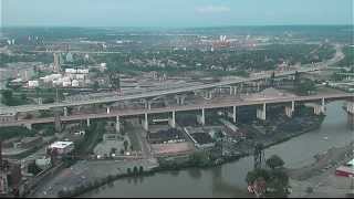 Controlled Explosive Demolition Innerbelt Bridge Cleveland [upl. by Hagai411]