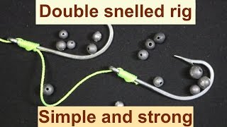 Double Hook Snelled Rig Simple fishing knot [upl. by Ymiaj813]