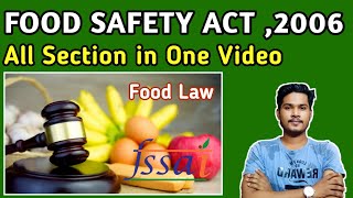 Food Safety And Standards Act2006  FSSA 2006FSSAI Full Section in one Video [upl. by Alahsal]