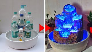 Amazing Water Fountain with Plastic Bottle and Led DIY [upl. by Yrehcaz584]