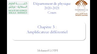 Cours  Amplificateur différentiel part1 Electronique analogique [upl. by Saleme]