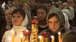 Moscow Orthodox Patriarch serves Divine Liturgy with massive children choirs [upl. by Griz]