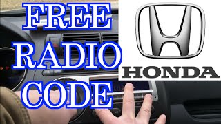 FREE HONDA RADIO CODE [upl. by Adeys]