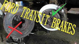 HOW TO Replace TRANSIT CUSTOM front brakes DISCS PADS [upl. by Sabella750]