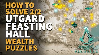 All Utgard Feasting Hall Wealth Chests AC Valhalla Jotunheim Treasure Puzzles [upl. by Eirrac]