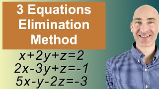 Solving Systems of 3 Equations Elimination [upl. by Yrro]