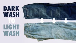 Dark Wash Jeans to Light Wash Jeans  How to Bleach Denim [upl. by Kursh]