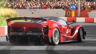 Ferrari FXX K EVO screaming in the streets of Milan during the 2018 F1 Live Festival [upl. by Anitnatsnok643]