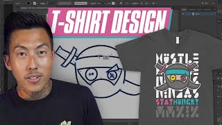 Designing A Shirt In Photoshop and Illustrator  Raster Vs Vector Design [upl. by Ailemrac749]