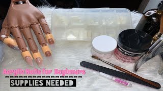 Acrylic Nails Tutorial For Beginners  Full Set  Materials Needed for A Full Set [upl. by Jacoba]