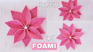 Aprende Cómo hacer una linda FLOR DE FOAMI🌺🌺How to make a flowers😊 [upl. by Akerehs]