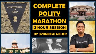 Complete Indian Polity for PRELIMS 2020  Marathon Session  UPSC CSE 20202021  Byomkesh Meher [upl. by Oijile]