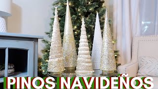 PINITOS NAVIDEÑOS ELEGANTES FÁCILES Y ECÓNOMICOSDECORACION NAVIDEÑA 2019pinitos conos navideños [upl. by Akaenahs844]