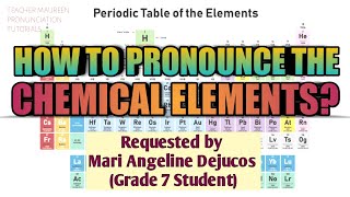 HOW TO PRONOUNCE THE 118 ELEMENTS IN PERIODIC TABLE  Teacher Maureen [upl. by Cigam]