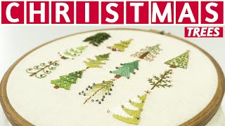 12 Hand Embroidery Designs in 10 MINUTES  Christmas Embroidery Tutorial by DIY Stitching [upl. by Dyolf]