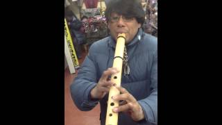 Quenacho Flute Demonstration by David Bolaños Mamani from Cusco Peru [upl. by Anidam]