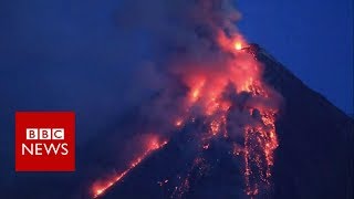 Timelapse of Philippines volcano eruption  BBC News [upl. by Dyanna]