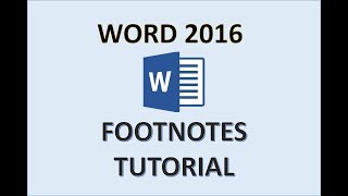 Word 2016  Footnotes  How to Add Do Insert Make Use Put Create a Footnote Reference in Microsoft [upl. by Damian268]