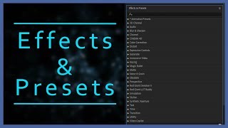 After Effects Tutorials for beginners Effects And Presets [upl. by Atronna]