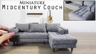 DIY Miniature Sectional Couch with chaise [upl. by Desta]