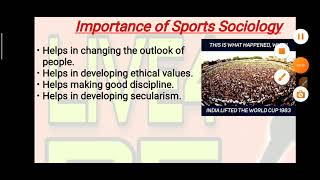 Sports Sociology  Sociology  Importance of Sport Sociology  Physical Education  BPEd  MPEd [upl. by Ruhl]