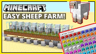 Minecraft Automatic Sheep Farm 117 EASY Tutorial [upl. by Enyamert]