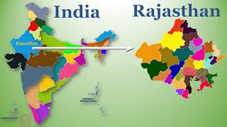 Rajasthan MAP  District Of Rajasthan with Maps  Largest state of India by area [upl. by Mafalda710]