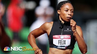 Allyson Felix wins 400m heat one step closer to 5th Olympic team  NBC Sports [upl. by Tonjes]