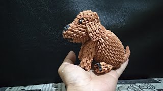 3d origami miniature poodle dogs tutorial easy [upl. by Razatlab998]