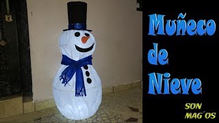 Muñeco de Nieve GIGANTE con Luces  How to Make Snowman DIY [upl. by Eleahcim871]