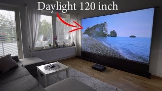 Xiaomi 4K laser projector on 120 Floor Rising ALR Projection Screen [upl. by Cosette924]