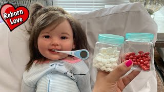 Reborn toddler Sick Routine and DIY Doll Medicine [upl. by Donnell]