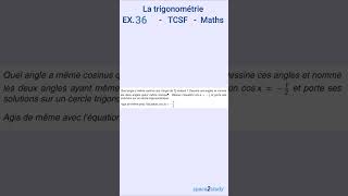 Exercice 36 La trigonométrie TCSF Maths [upl. by Corly]